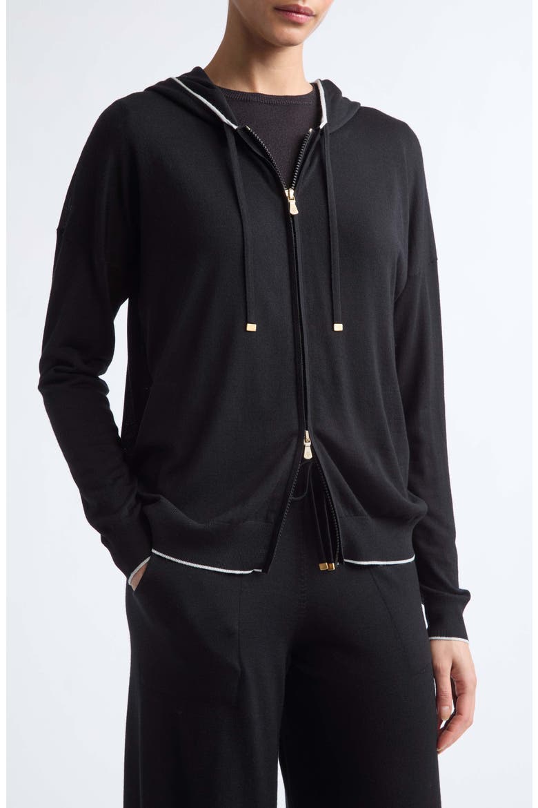 Tipped Merino Wool Zip Hoodie, Main, color, 22-75 BLK LT PRL GRY