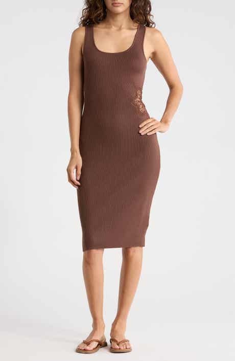 Madden Girl Sleeveless Floral Lace Cutout Midi Dress