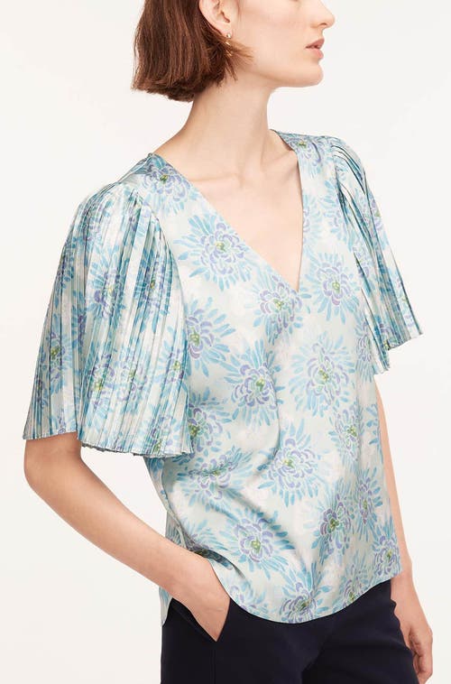 REBECCA TAYLOR REBECCA TAYLOR ASTERA FLEUR PLEATED SLEEVE BLOUSE
