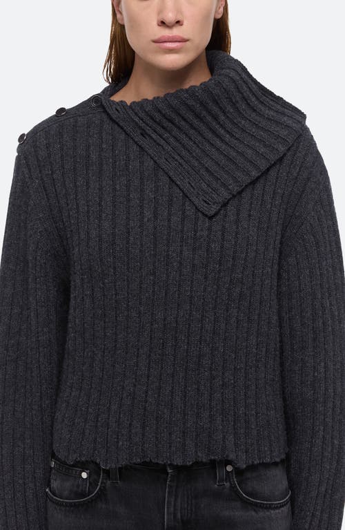 HELMUT LANG HELMUT LANG ASYMMETRIC NECK WOOL BLEND SWEATER