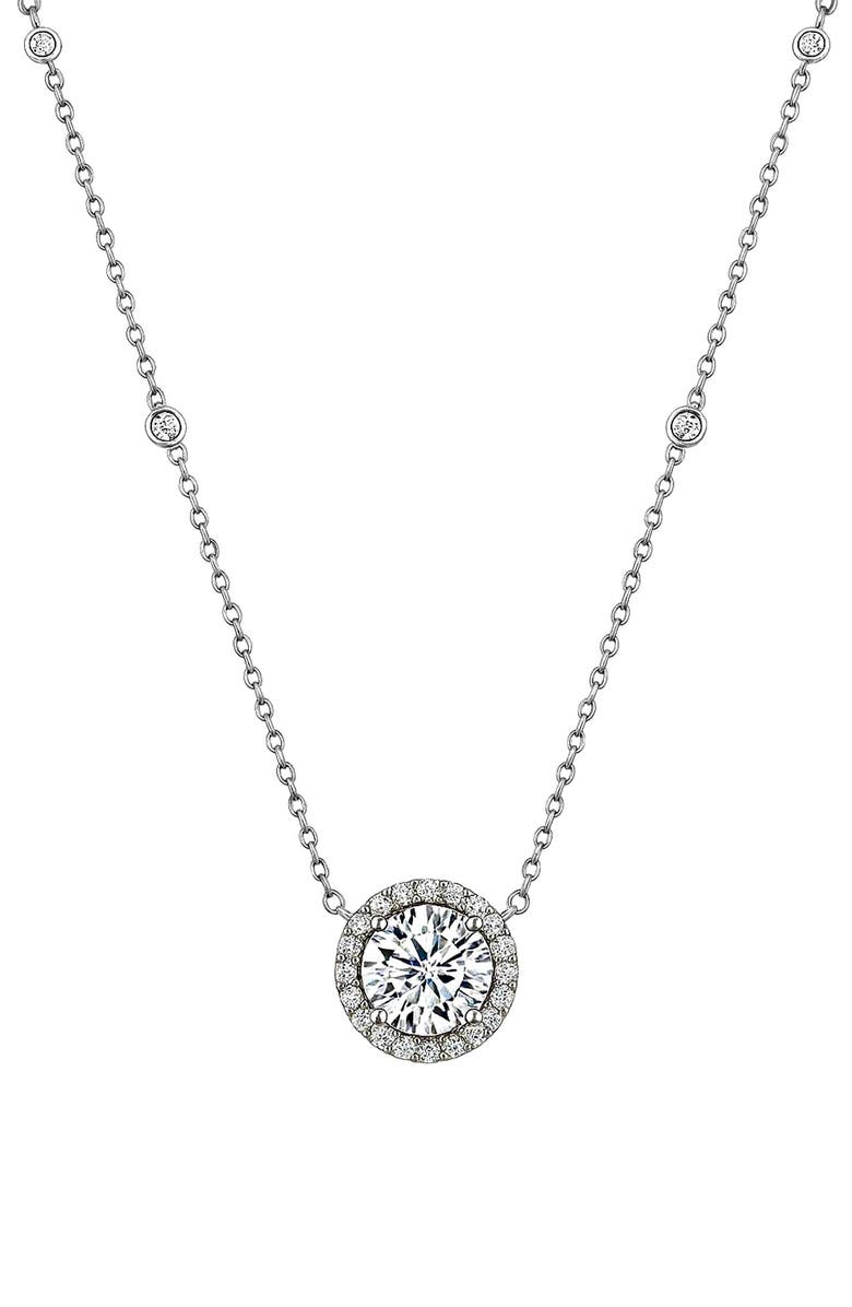 House of Frosted Moissanite Pendant Necklace, Main, color, White Gold