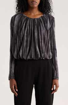 PATRIZIA LUCA Print Ruched Top