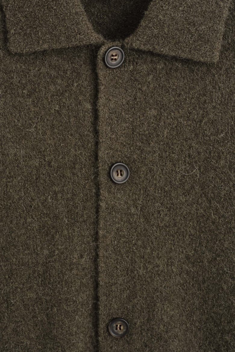 Textured Collared Cardigan, Alternate, color, COFFEE MÉLANGE