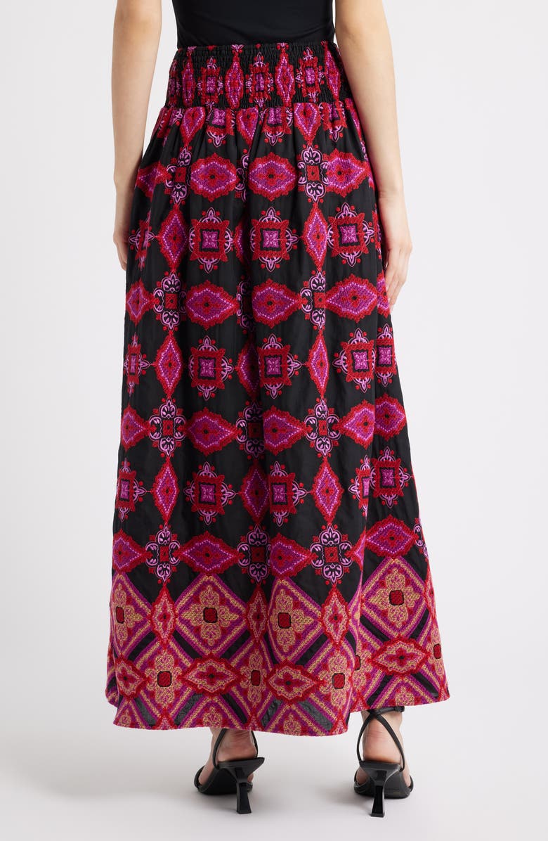 CIEBON Deana Embroidered Cotton Skirt, Alternate, color, Magenta Multi