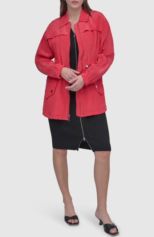 Dkny Textured Anorak Jacket In Watermelon Sugar