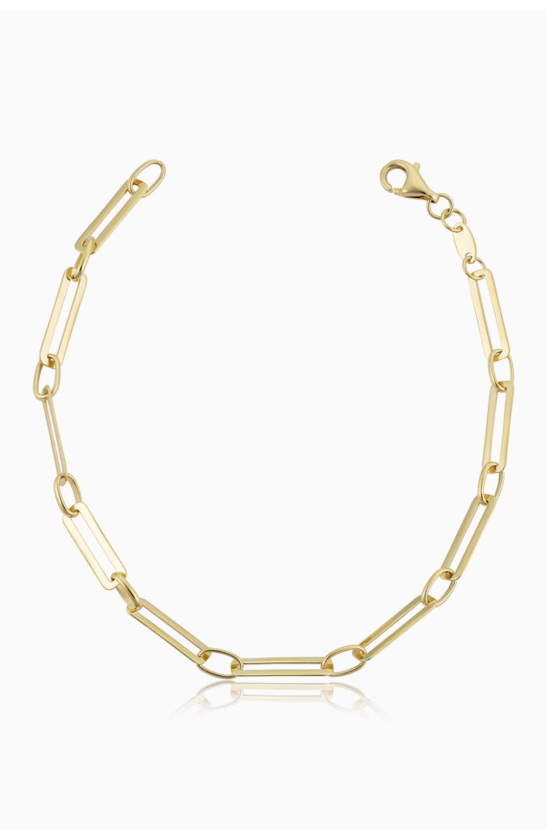 Oradina 14K Yellow Gold Venice Alternating Link Bracelet, Main, color, Yellow Gold