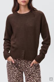 MANGO TEEN Button Detail Crewneck Sweater
