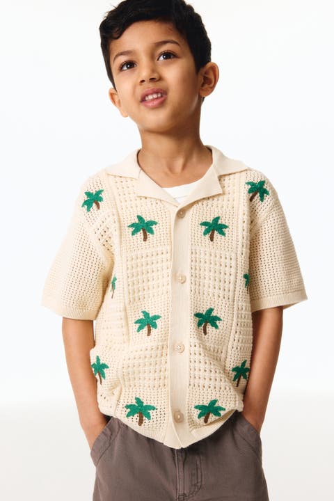 Pointelle-knit Resort Shirt