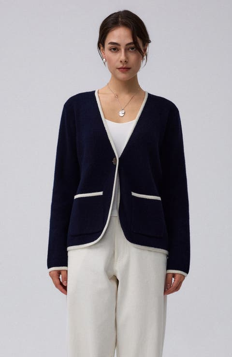Wool Cashmere Sweater Blazer