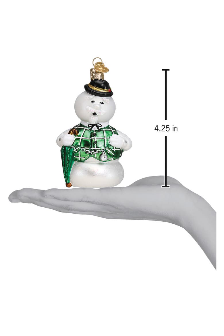 Sam the Snowman Christmas Ornament, Alternate, color, GREEN/ WHITE