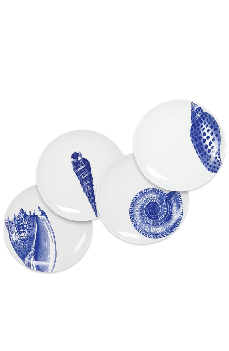 Caskata Shells Small Plates, Mixed Set of 4 - Porcelain, Alternate, color,