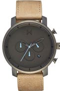 MVMT Chronograph Leather Strap Watch, 45mm