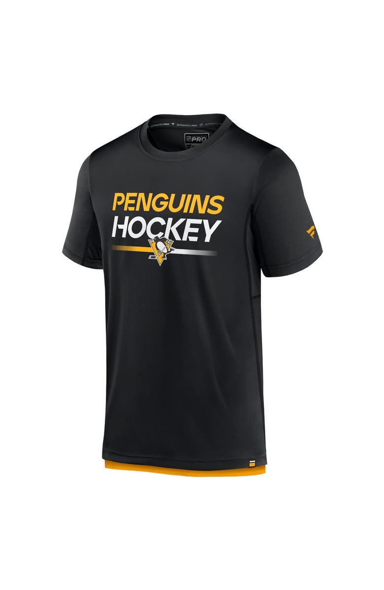 FANATICS Men's Fanatics Branded  Black Pittsburgh Penguins Authentic Pro Tech T-Shirt, Alternate, color, 