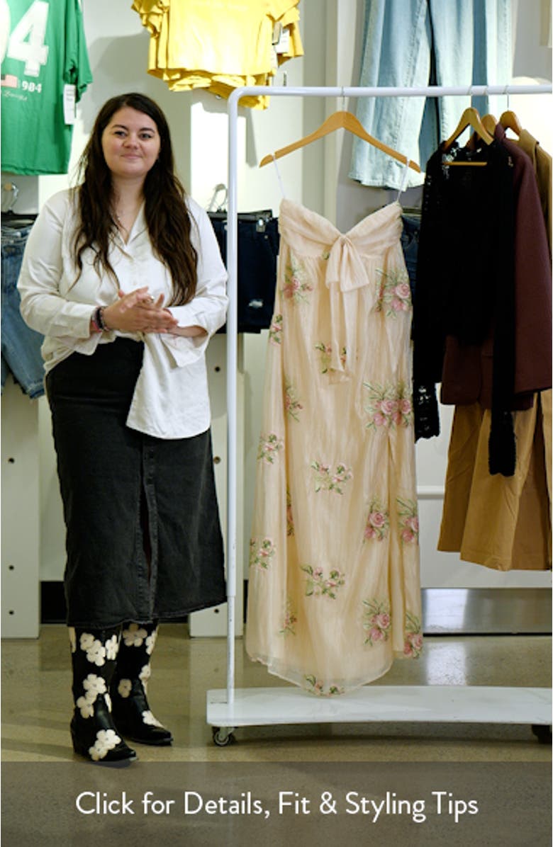 Fiona Floral Embroidery Strapless Dress, sales video thumbnail