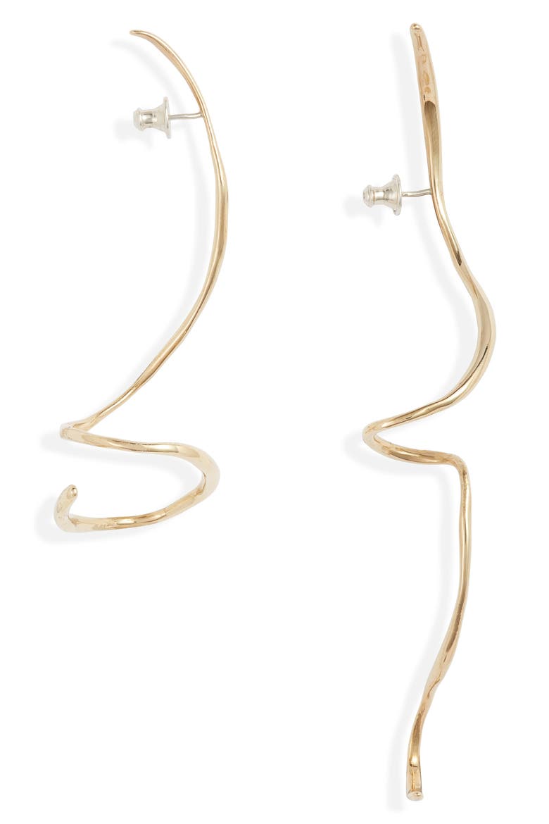 Boa Mismatched Earrings, Alternate, color, BRONZE
