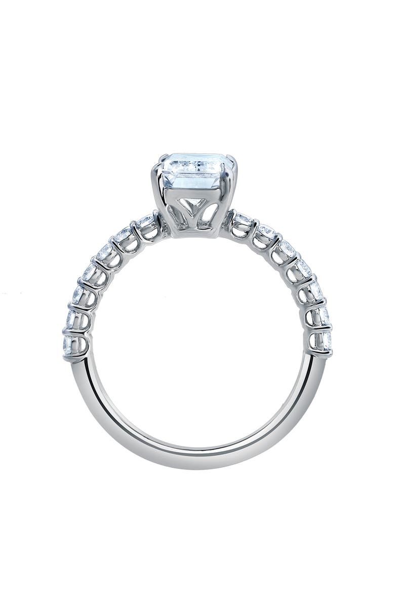 LuvMyJewelry Calista 14K White Gold Emerald Cut Lab Grown Diamond Engagement Ring - 2.55 ctw, Alternate, color, 14K White Gold