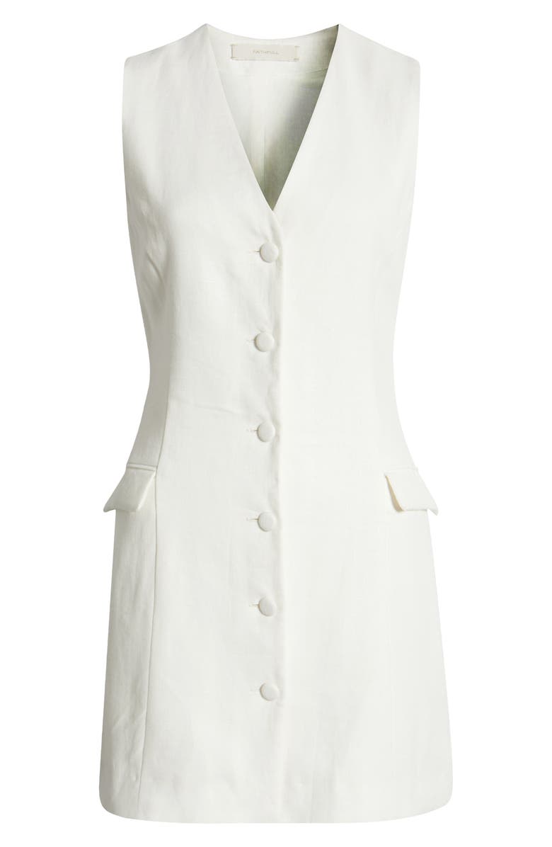 Faithfull the Brand Eloise Linen Minidress, Alternate, color, White