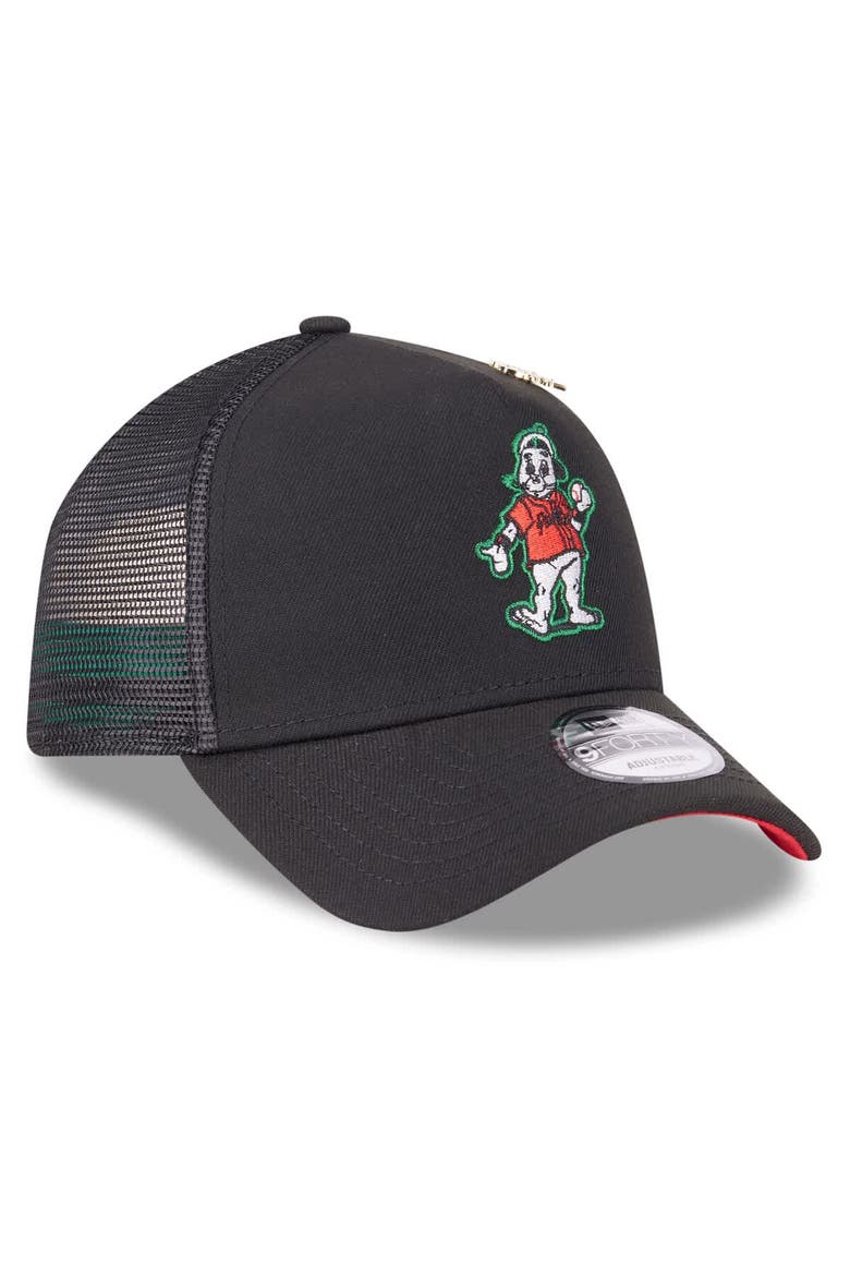 Men's New Era  Black San Francisco Giants 2025 Big League Chew A-Frame 9FORTY Adjustable Trucker Hat, Alternate, color, Black