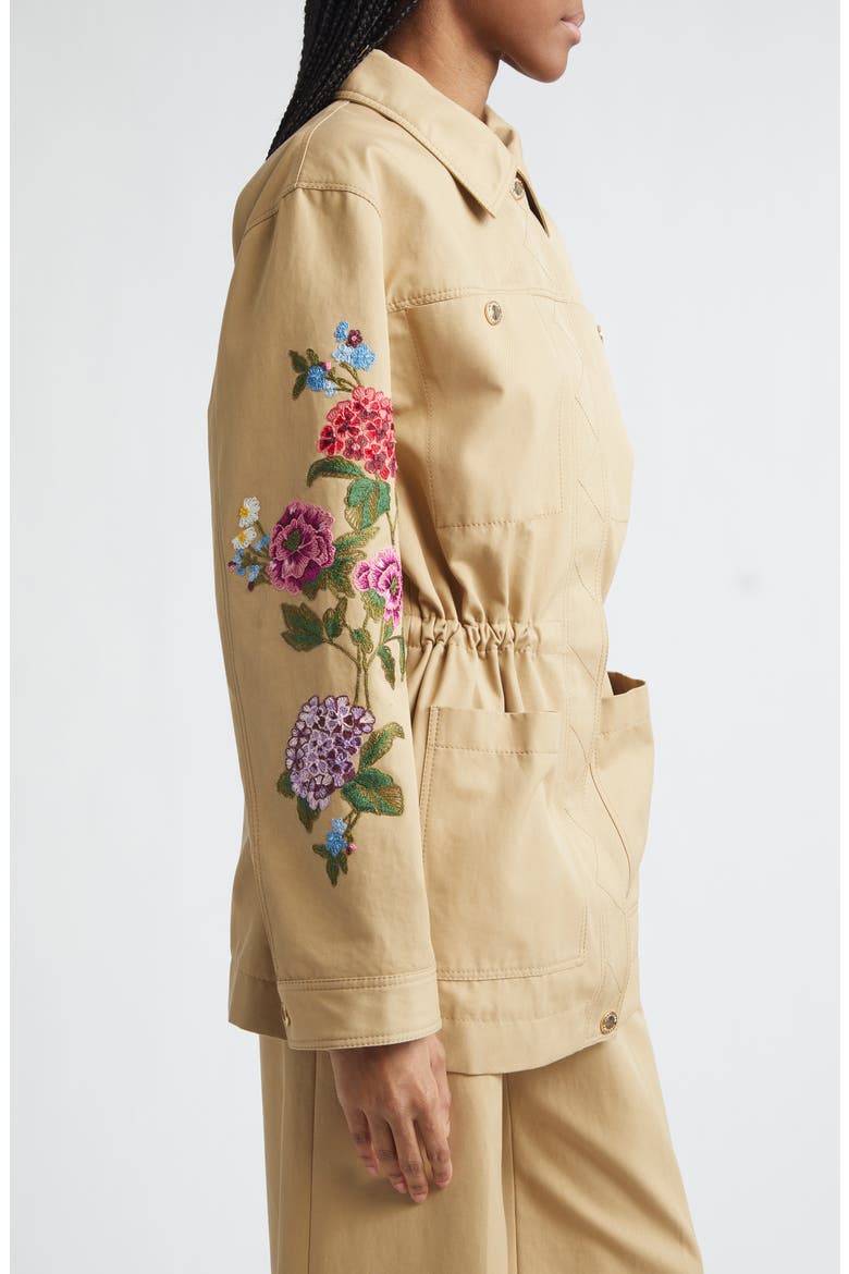 Embroidered Floral Jacket, Alternate, color, BIRCH