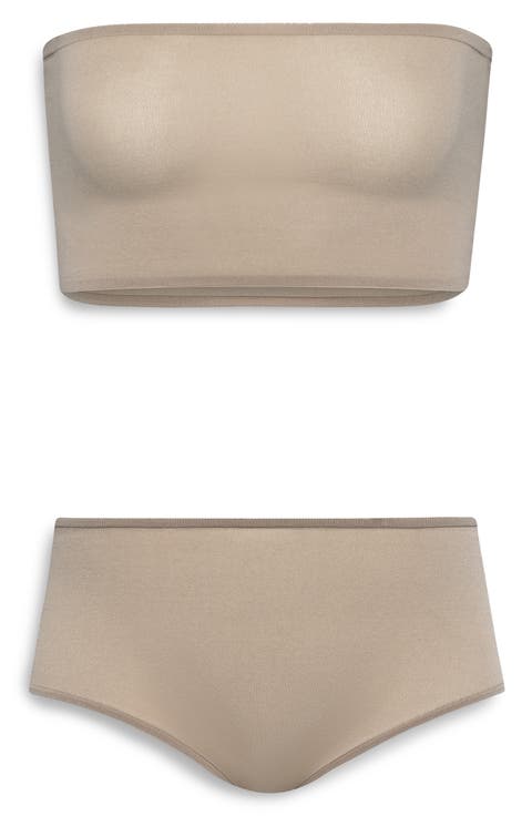 Second Skin Bandeau Bra & Boyshorts Lingerie Set