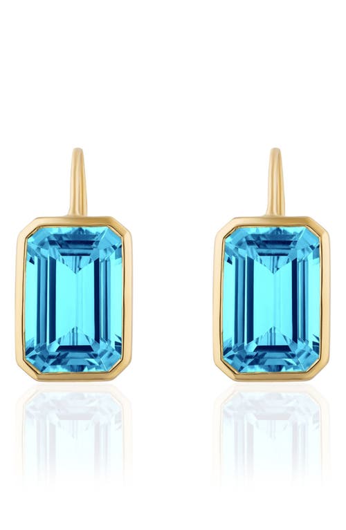 GOSHWARA Gossip Emerald Cut Drop Earrings in Pale Blue  product