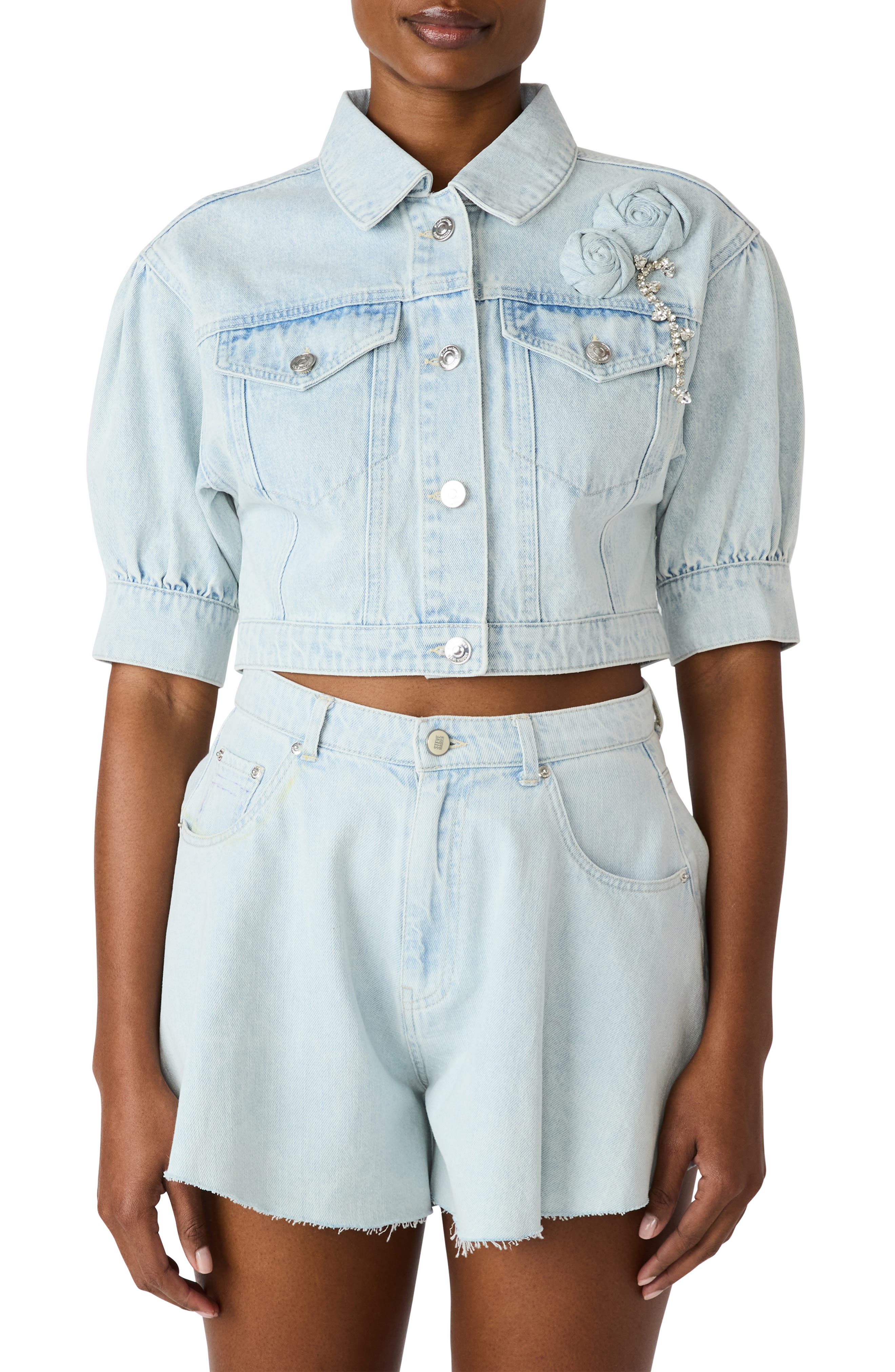 Serafina Short Sleeve Crop Denim Jacket