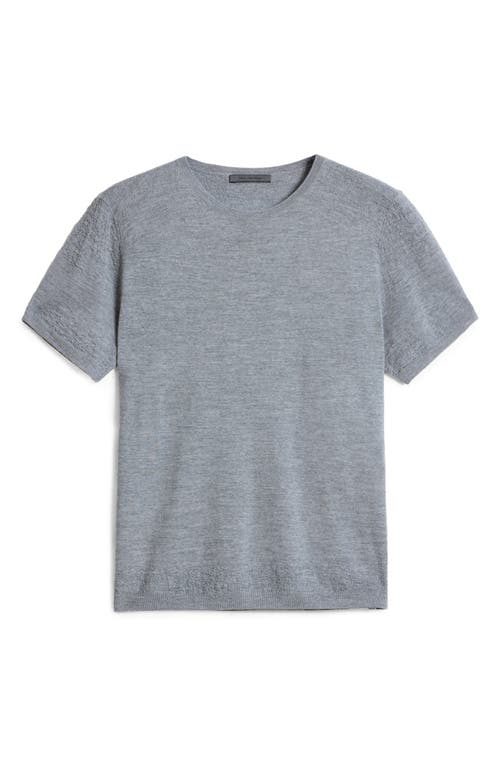 John Varvatos Alvito Regular Fit Short Sleeve Wool Sweater In Med Grey