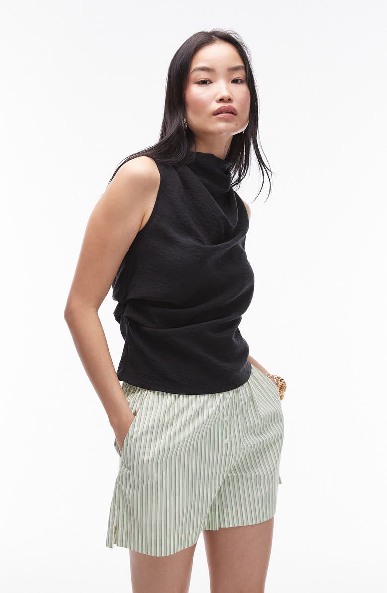 Topshop Funnel Neck Sleeveless Top, Main, color,