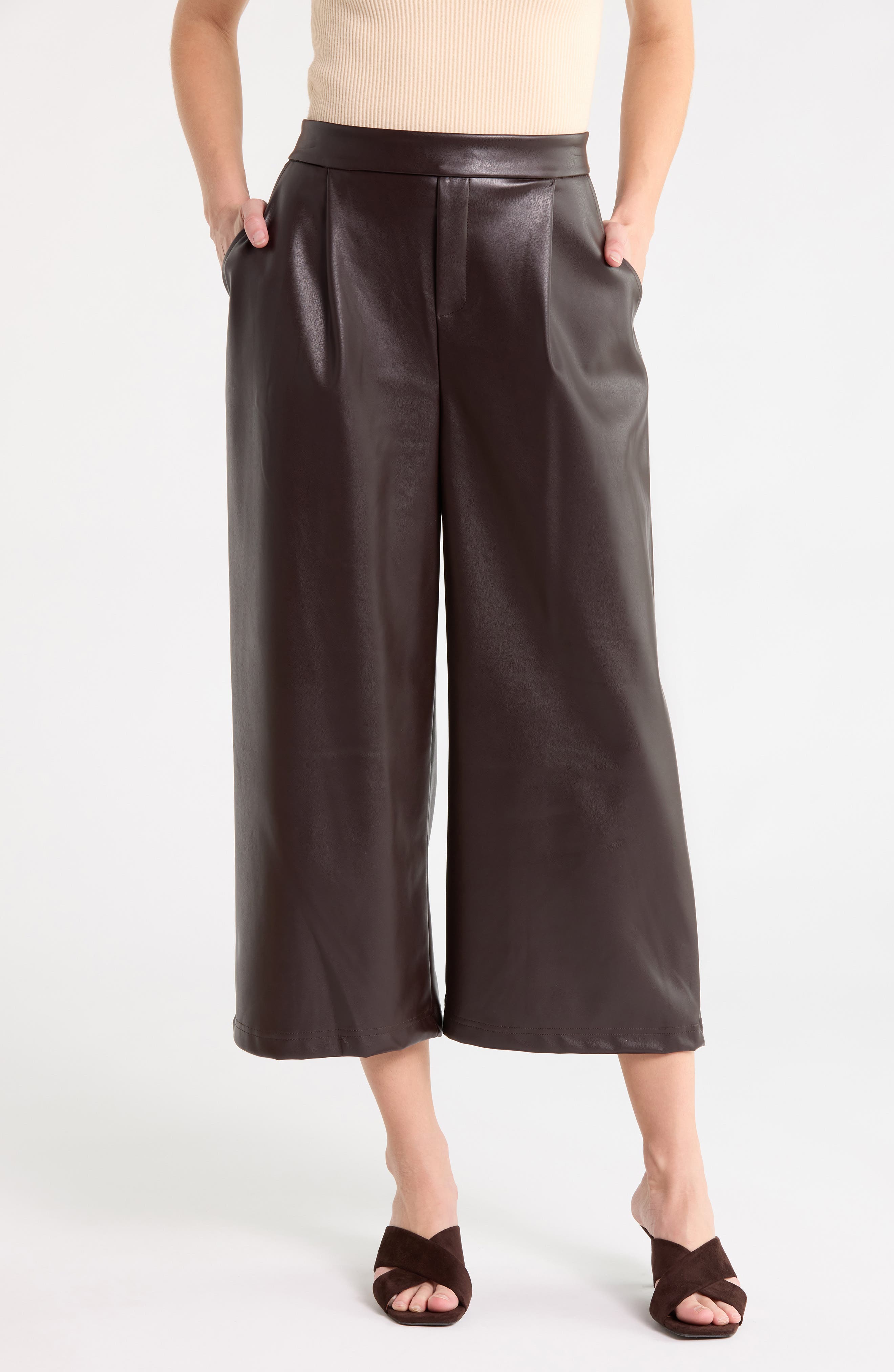 Faux Leather Culottes