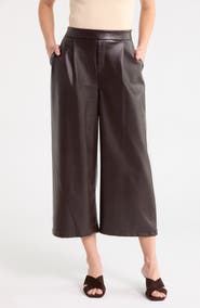 Ellen Tracy Faux Leather Culottes