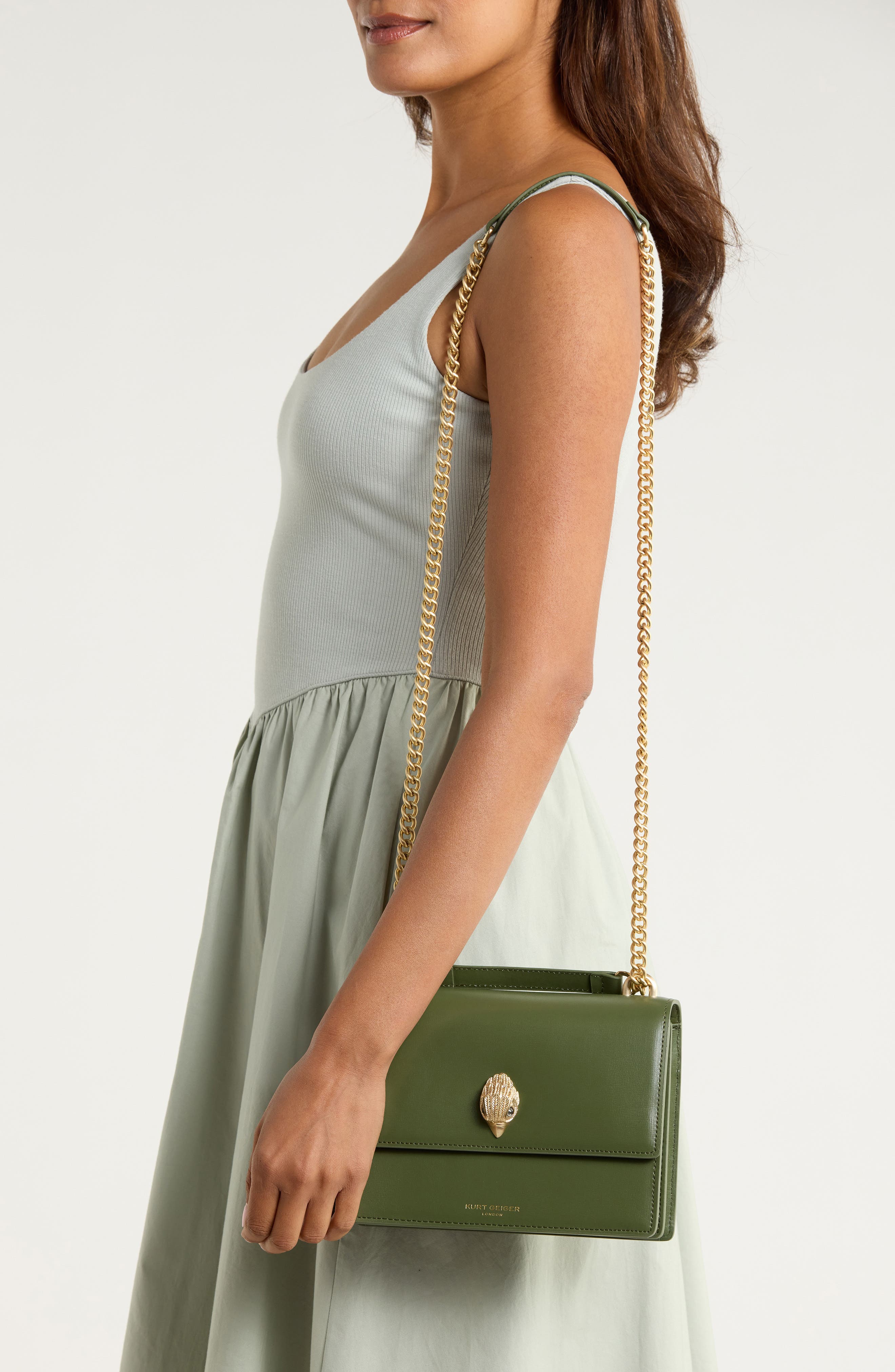 Kurt Geiger London Shoreditch Crossbody Bag, Alternate, color, Open Green