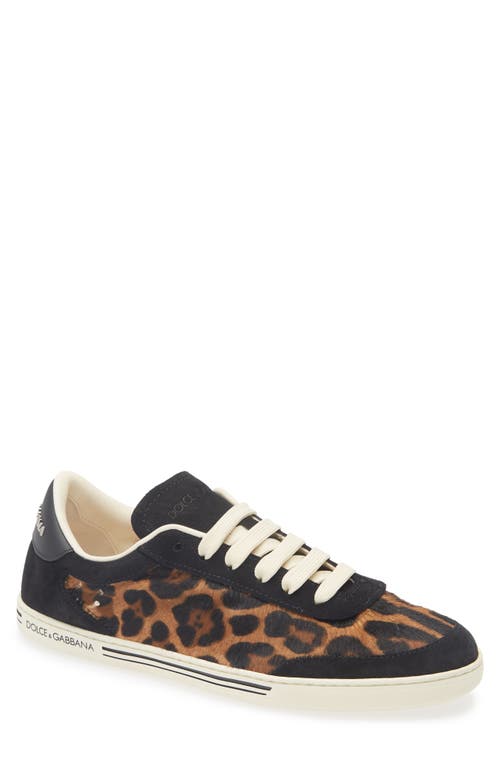 Dolce & Gabbana Dolce&gabbana Saint Tropez Light Leopard Print Genuine Calf Hair Sneaker In Animal Print