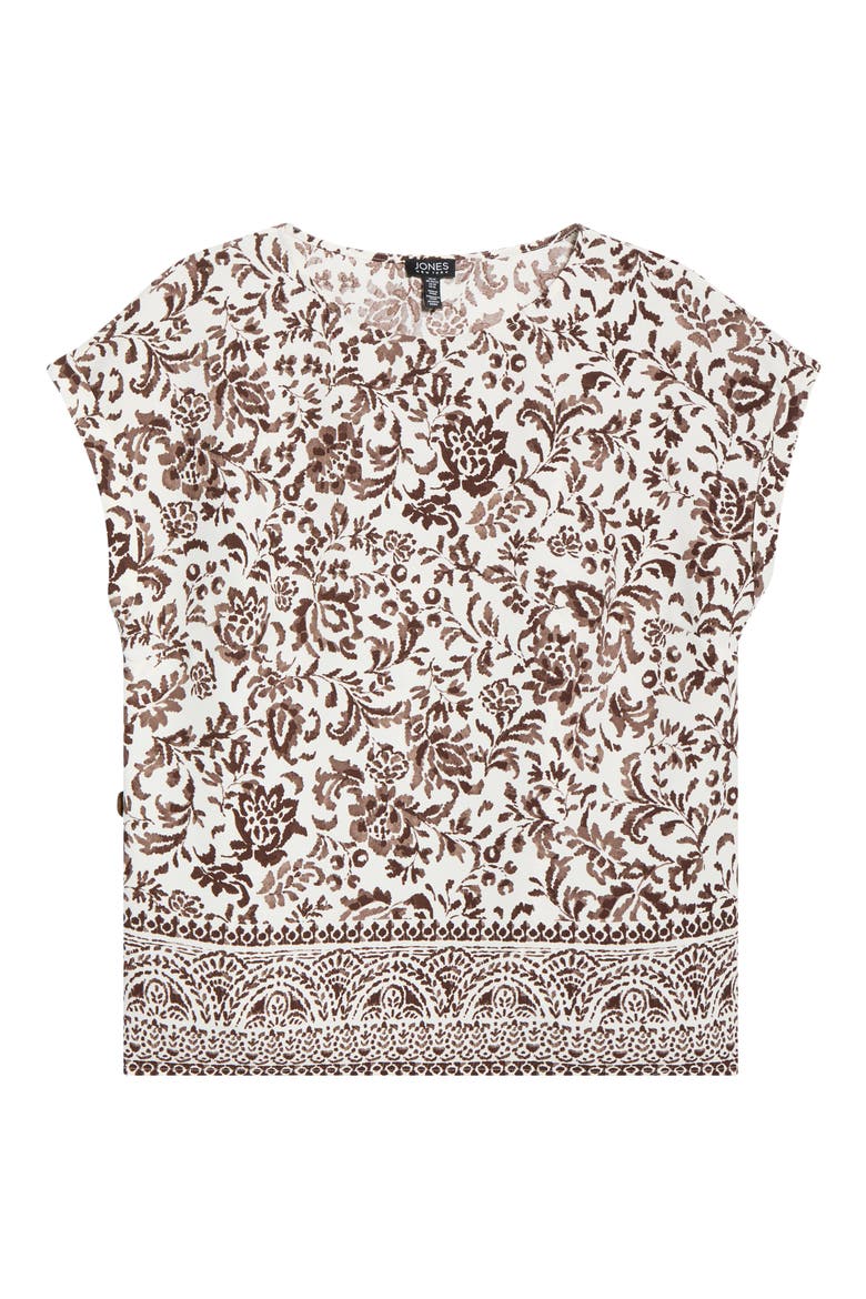 Print Top, Alternate, color, WHITE/ SAND MULTI