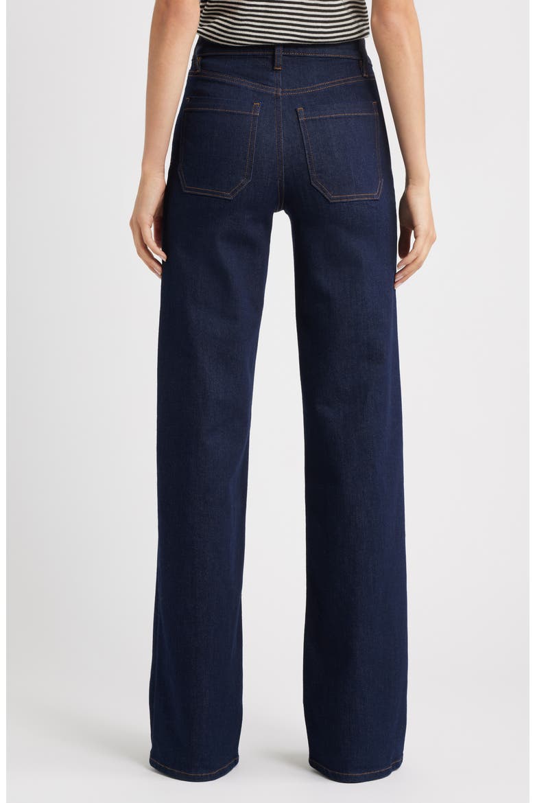 Le Slim Palazzo Long Modernist Pocket Wide Leg Jeans, Alternate, color, RINSE