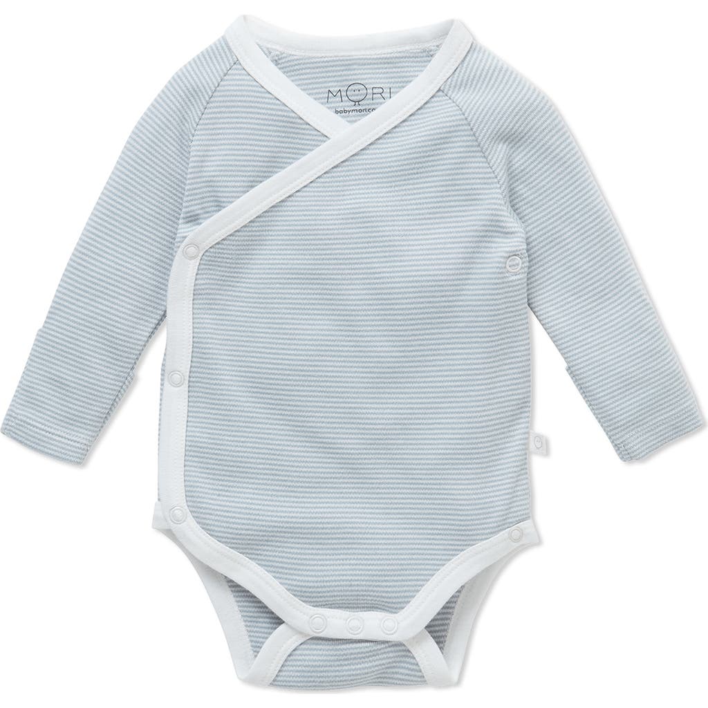 Mori Kids' Long Sleeve Kimono Bodysuit In Multi