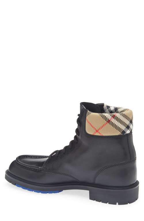 Burberry Leather Ankle Boots Round Toe In Black
