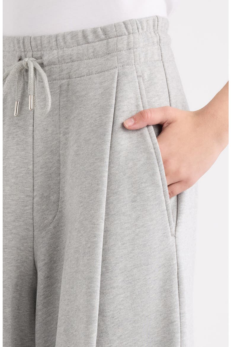 Hadium Pleated Cotton Wide Leg Sweatpants, Alternate, color, GREY MELANGE