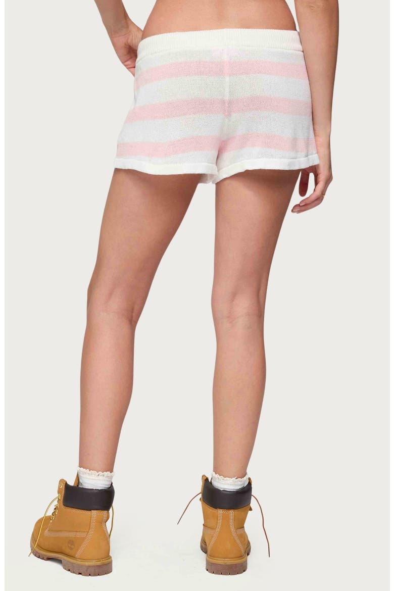 Amaris Stripe Cotton Knit Shorts, Alternate, color, LIGHT-PINK