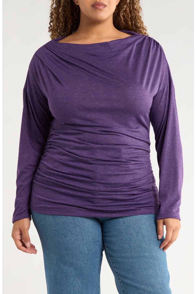 Off-the-Shoulder Knit Top, Main, color, PURPLE
