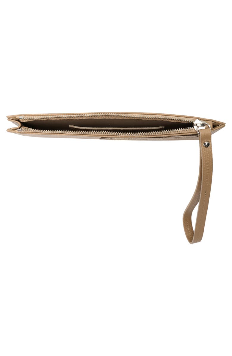 Longchamp Leather Wristlet, Alternate, color, Sand