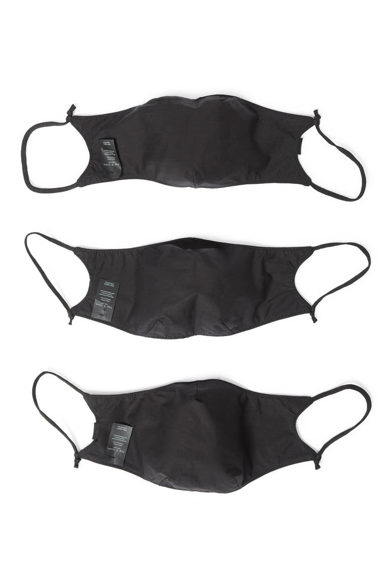The Stealth 3-Pack Adult Face Masks, Alternate, color, BLACK