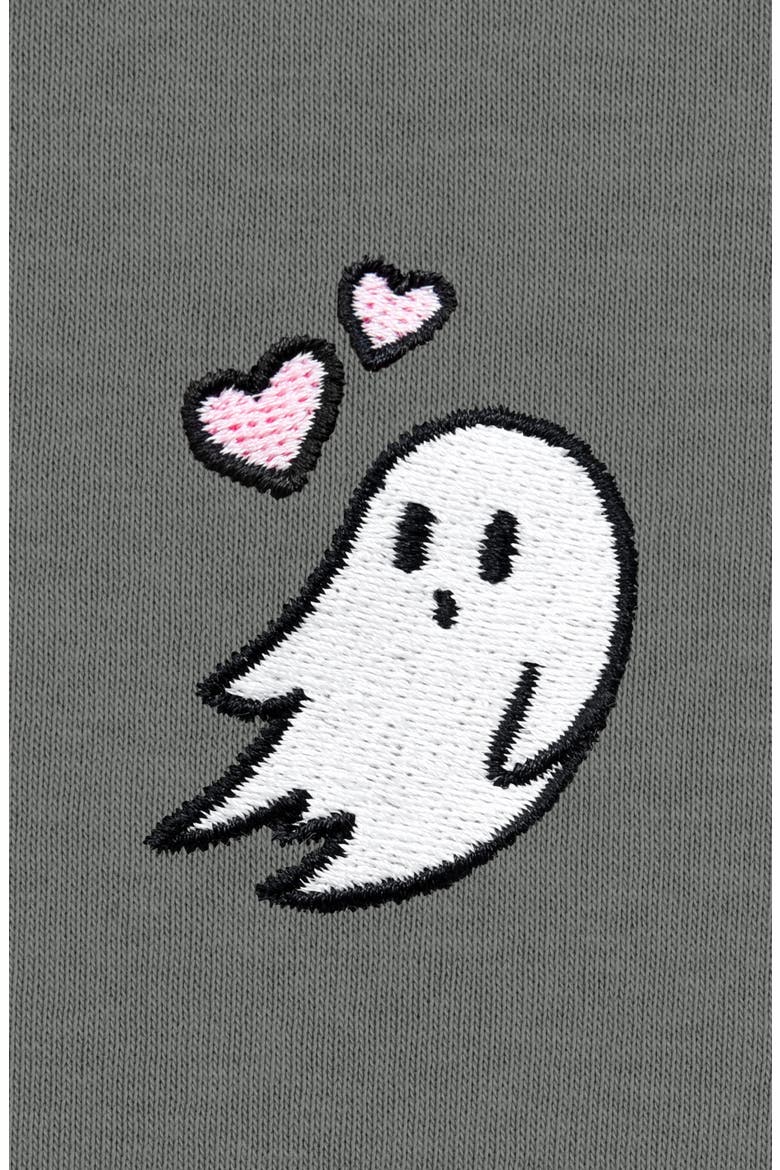 Heartly Ghost Relaxed Midweight Fleece Pullover Hoodie, Alternate, color, Shadow