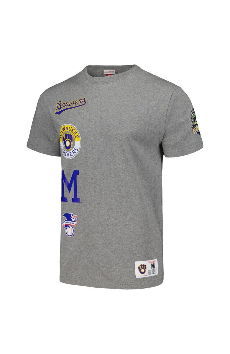 Mitchell & Ness Men's Mitchell & Ness Heather Gray Milwaukee Brewers Cooperstown Collection City Collection T-Shirt, Alternate, color, Heather Gray