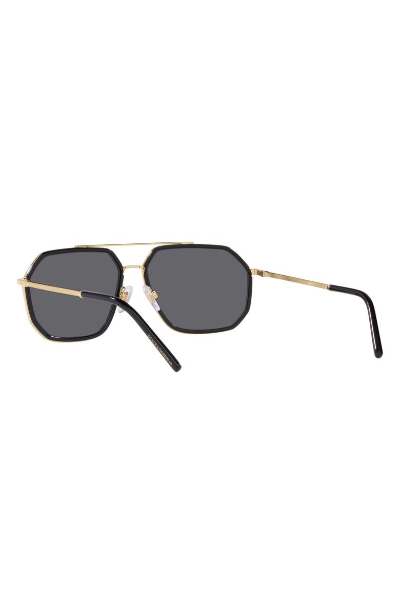 Dolce&Gabbana 60mm Polarized Pilot Sunglasses, Alternate, color, 
