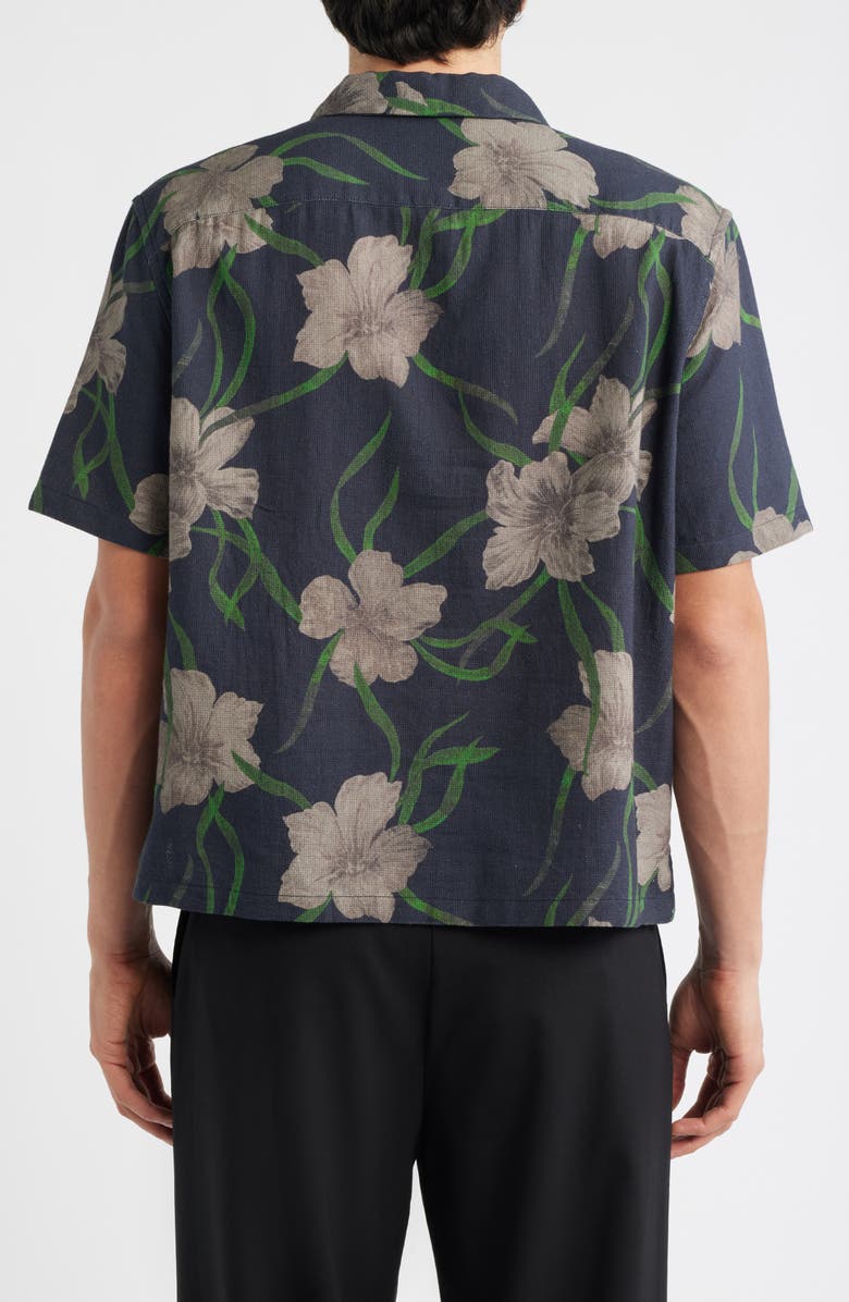 AllSaints Climber Short Sleeve Button-Up Shirt, Alternate, color, Jet Black