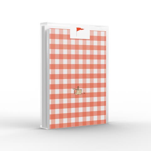 Red Picnic Gingham Greeting Card Pack Set (8 ct.)