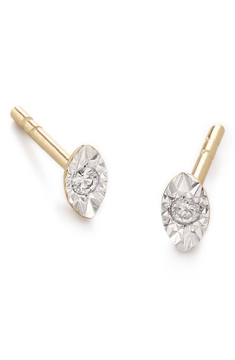 Monica Vinader 14K Gold Diamond Marquise Stud Earrings, Main, color,