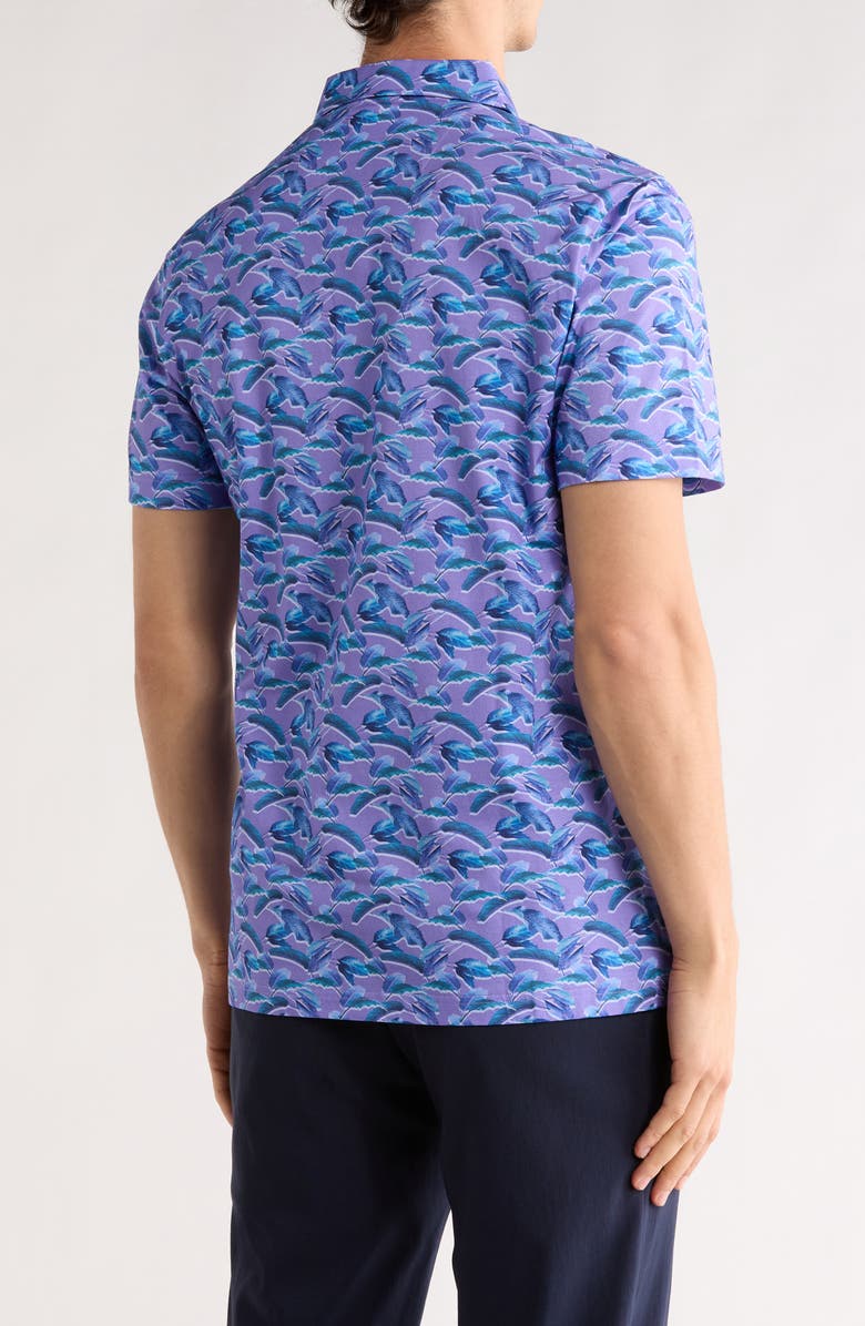 Bugatchi Print OoohCotton<sup>®</sup> Knit Polo, Alternate, color, Orchid