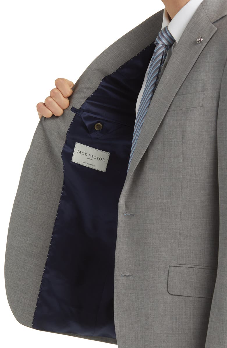 Jack Victor Dean Soft Constructed Stretch Wool Suit, Alternate, color, Medium Grey