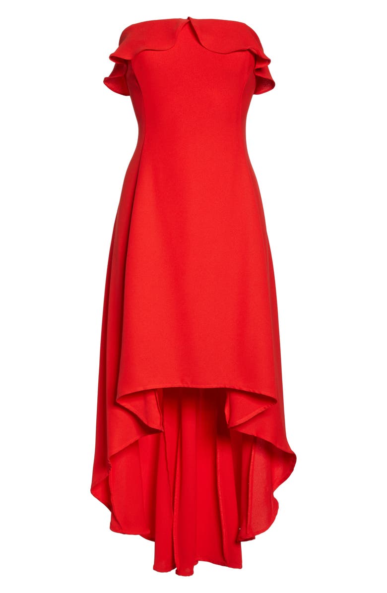 19 Cooper Ruffle Crepe High/Low Dress, Alternate, color,